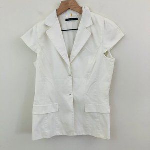 Elie Tahari White Cap Sleeve Blazer Jacket 8